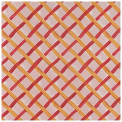 PETITE FRITURE Croisillon Wallpaper Orange by Les Crafties