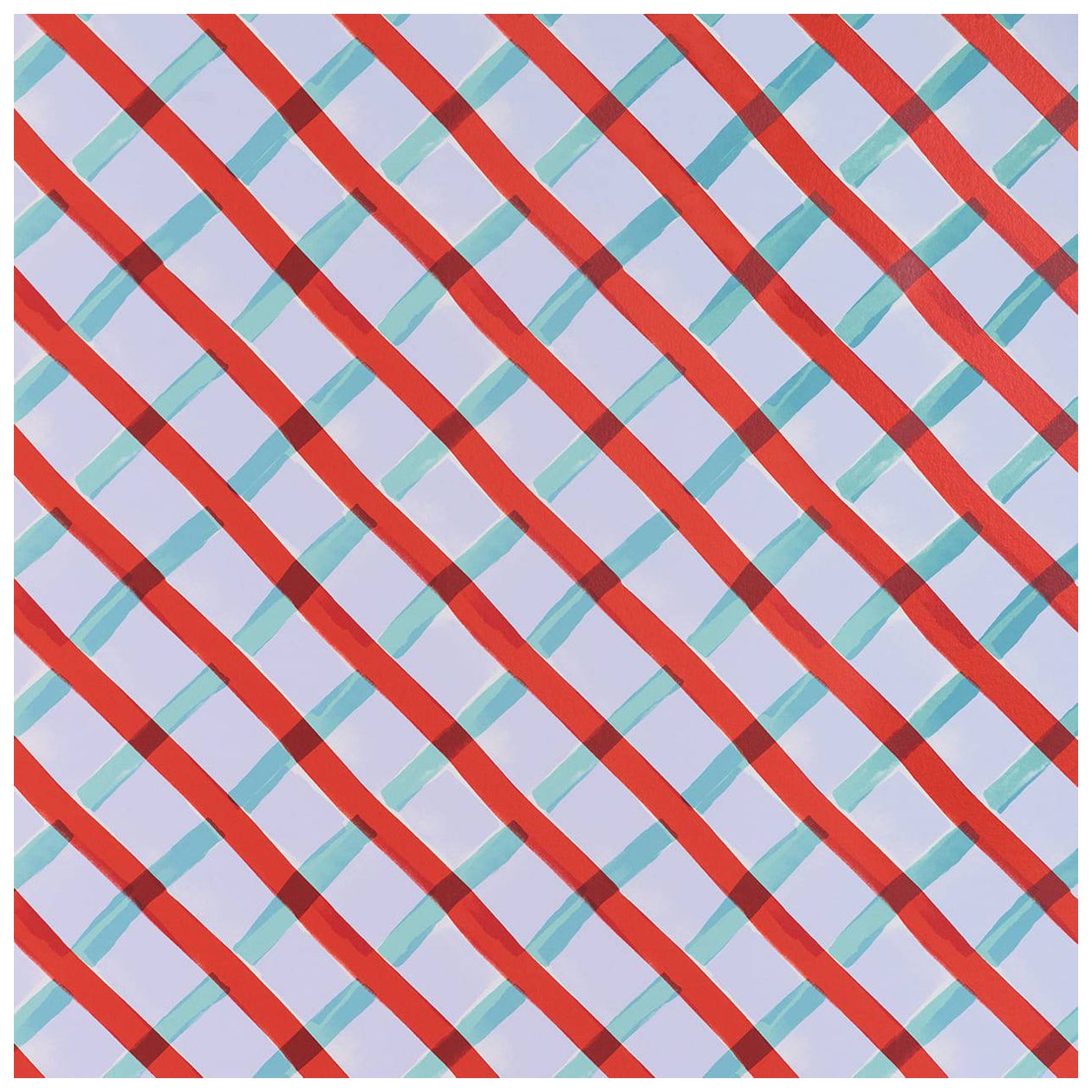PETITE FRITURE Croisillon Wallpaper Red by Les Crafties