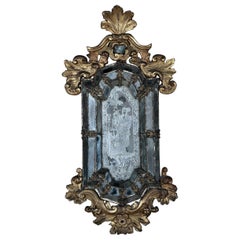 18th c. Venetian Giltwood Mirror with Chinoiserie Figure