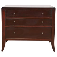 Barbara Barry for Baker Furniture Dark Mahogany Three-Drawer Bedside Chest