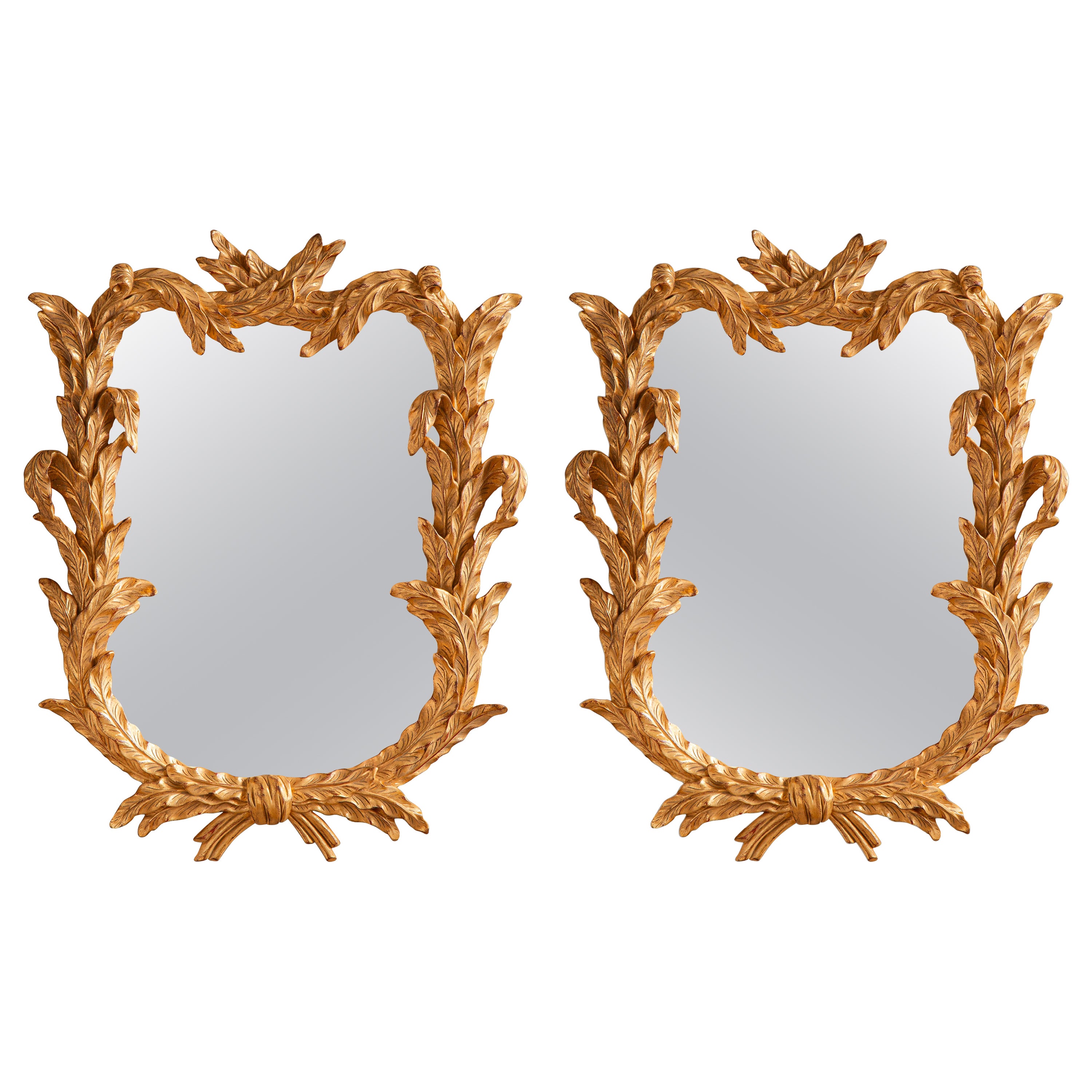 Pair of Giltwood George the third Style Mirror Made by La Maison London For Sale