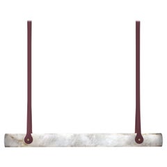 Zeus Pomegranate Red Leather Pendant Lamp by Alabastro Italiano