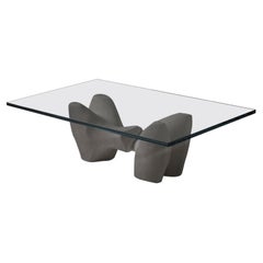 Mesa de centro orgánica escultural de hormigón, Italia Años 70