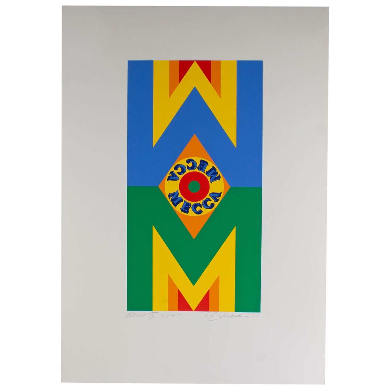 Robert Indiana Signed 1977 “Mecca III” Limited Edition Serigraph