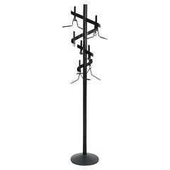 1985 Black MOD Enameled Coat Tree with Hangers by Lande