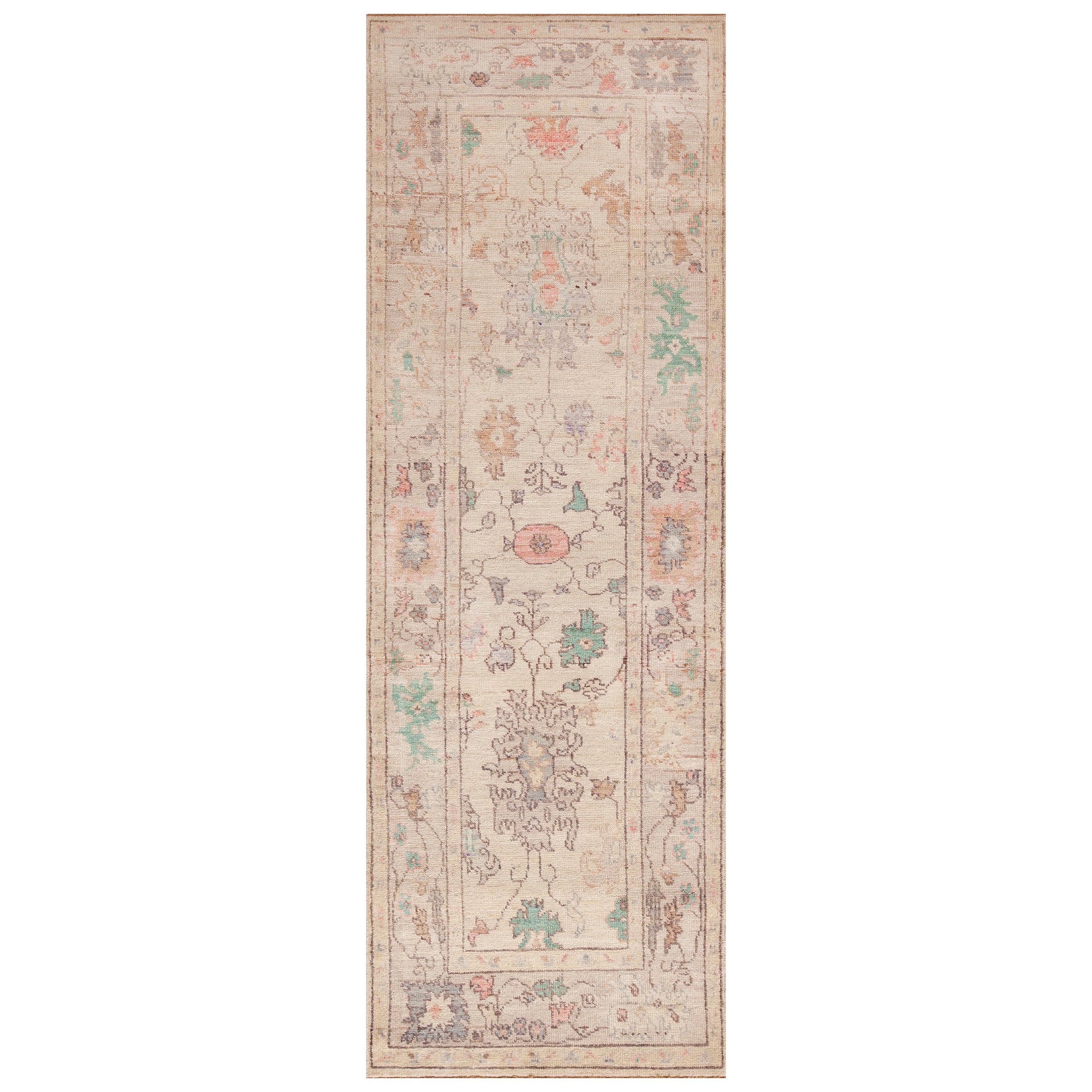 Collection Nazmiyal, motif tribal turc Oushak moderne, 3'4" x 9'6"