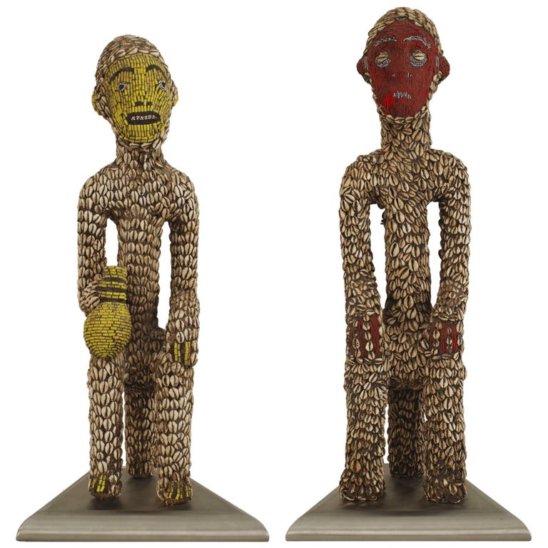 Pair of African Cowrie Fertility Idol Figures For Sale at 1stDibs african figures for sale