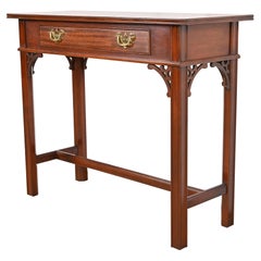 Councill Furniture Georgian Carved Banded Mahogany Console Table