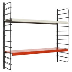 Mid-Century TOMADO Style Red and Grey Industrial Shelving Unit
