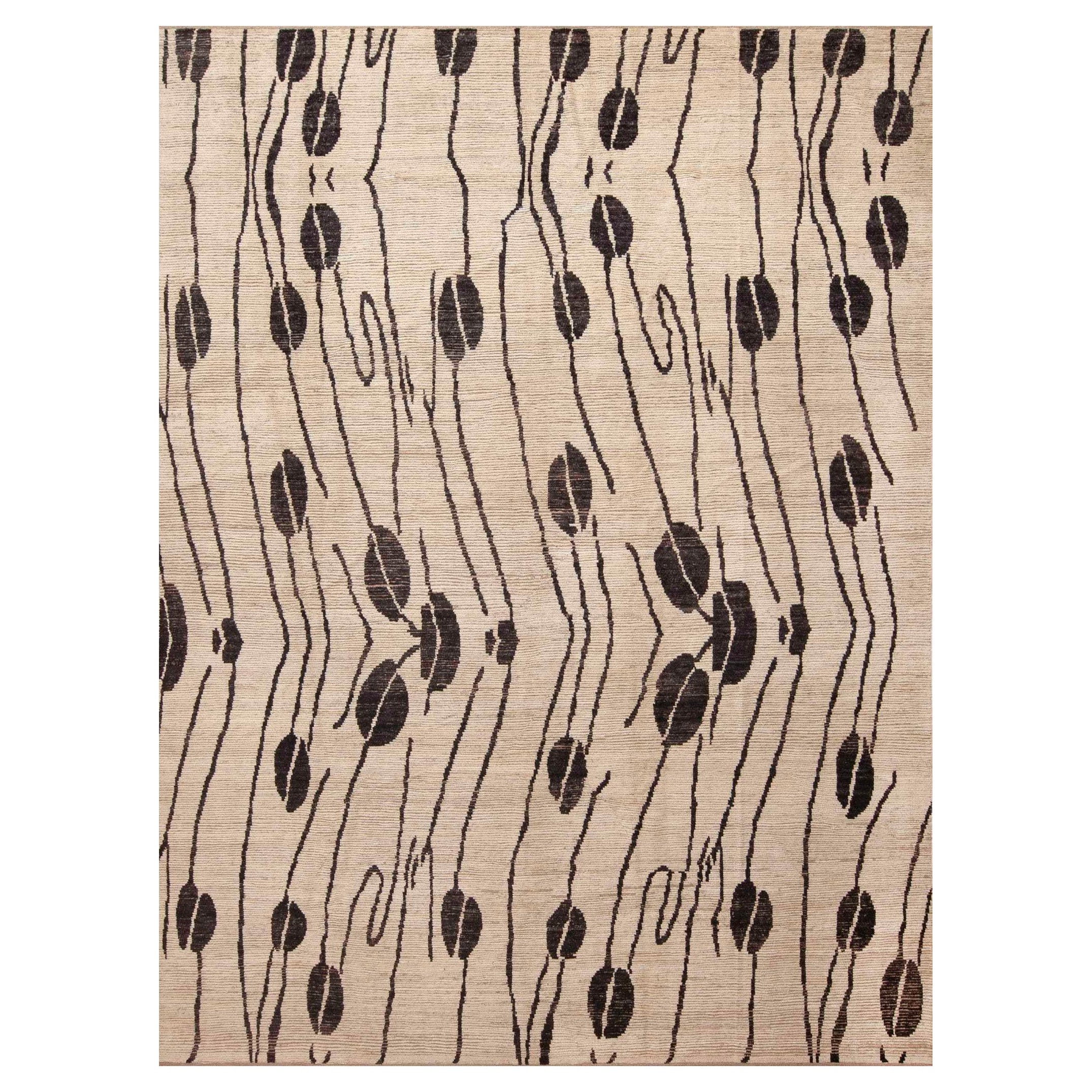 Nazmiyal Colleciton Modern Artistic Room Size Coffee Bean Rug 9'3" x 12'3" For Sale