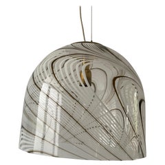 Vintage Swirl Design Murano Glass Pendant Lamp, 1970s, Italy