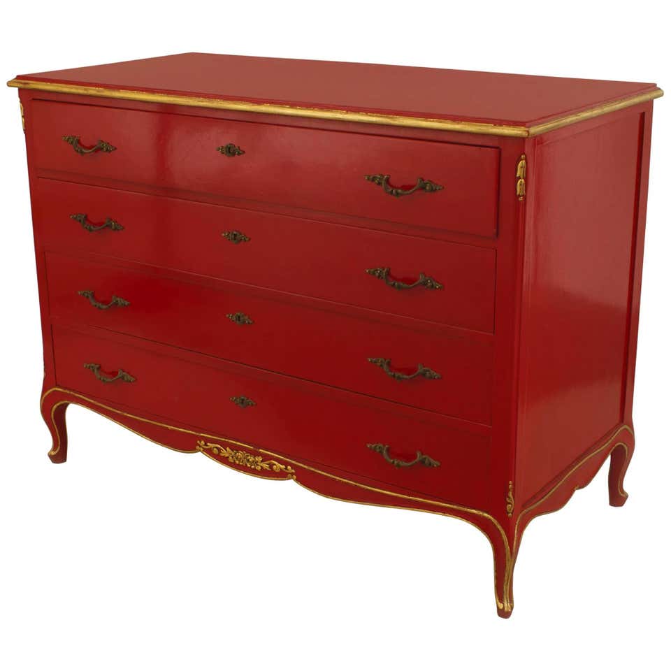 Italian Red Lacquer Commode Chest of Drawers For Sale at 1stDibs | red ...