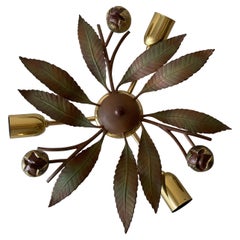 Florantine Design Brass and Iron Flush Mount by Arte Firenze, 1960s, Italy