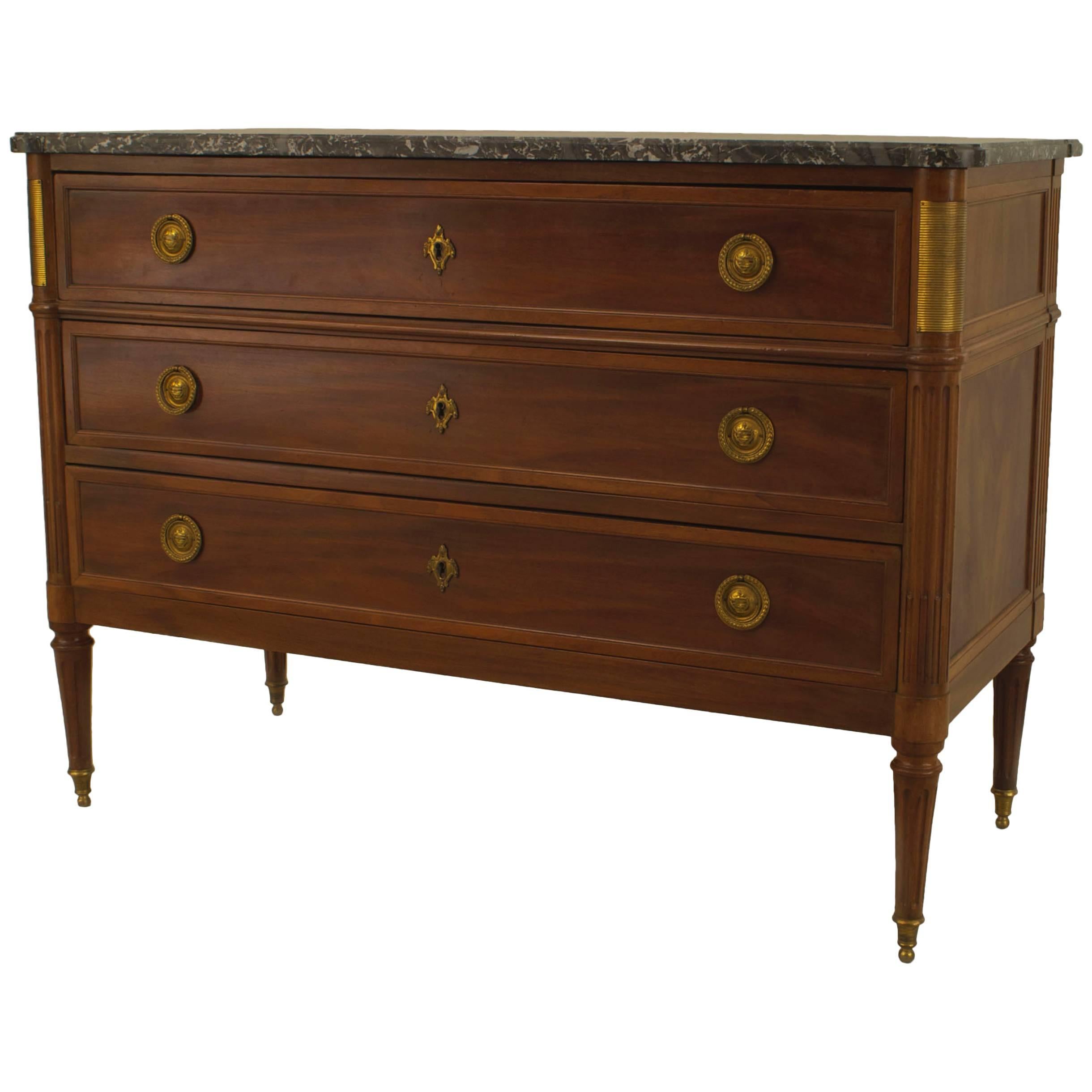 French Louis XVI Style Jansen Mahogany Chest For Sale