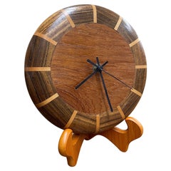 Used Mid Century Modern Style Wooden Wall Clock