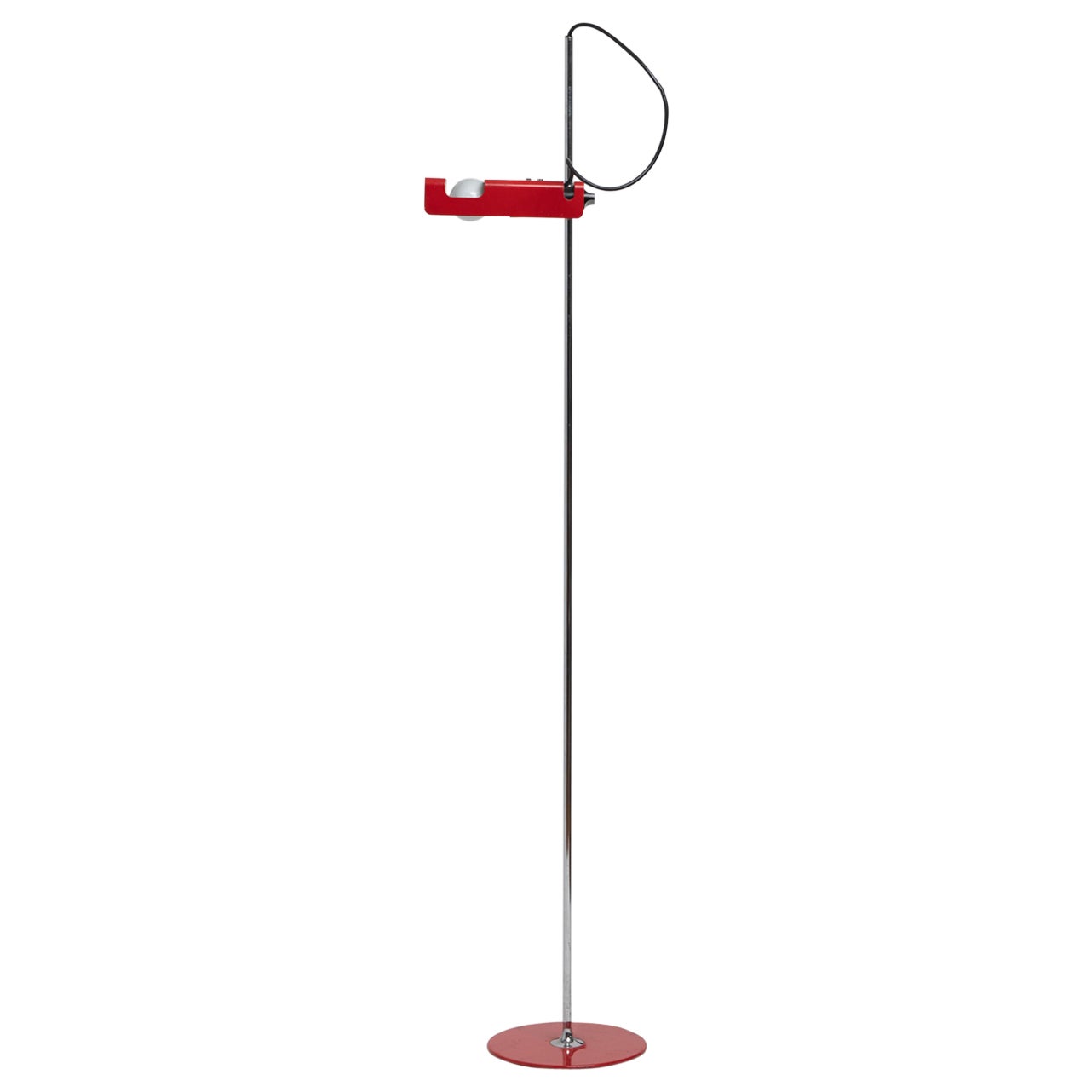 Lampe araignée Joe Colombo rouge Oluce fabriquée en Italie première édition en vente