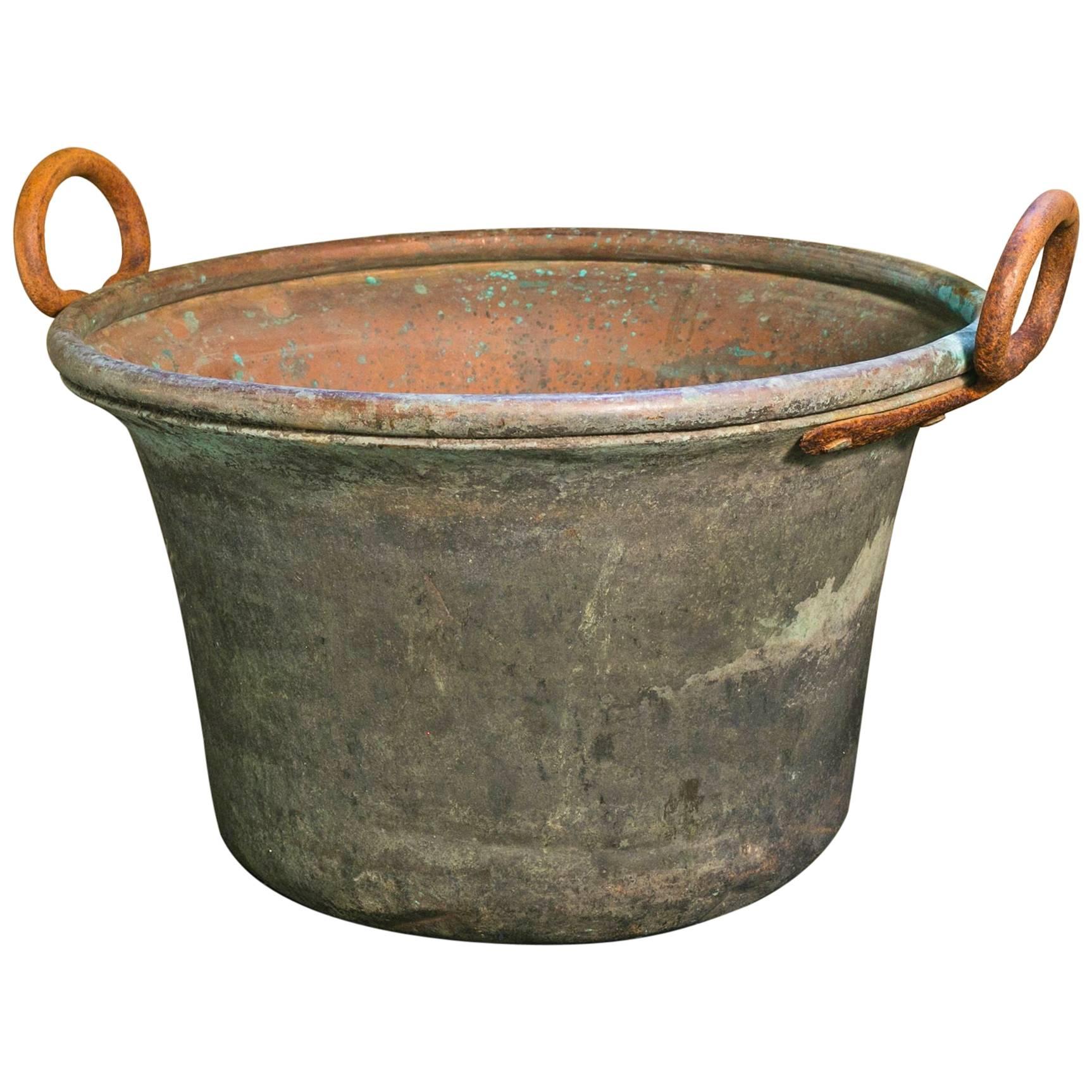 Copper Buckets with Iron Handles from France, circa 1890