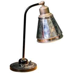 Reflective French Art Deco Style Gooseneck Table Lamp, circa 1930