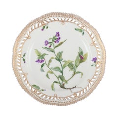 Royal Copenhagen Flora Danica, open lace lunch plate. Early 20th C.
