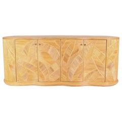 Large rattan « foliages » credenza 