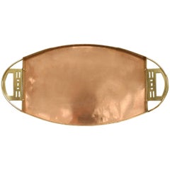 Belgian Secessionist Copper and Brass Tray