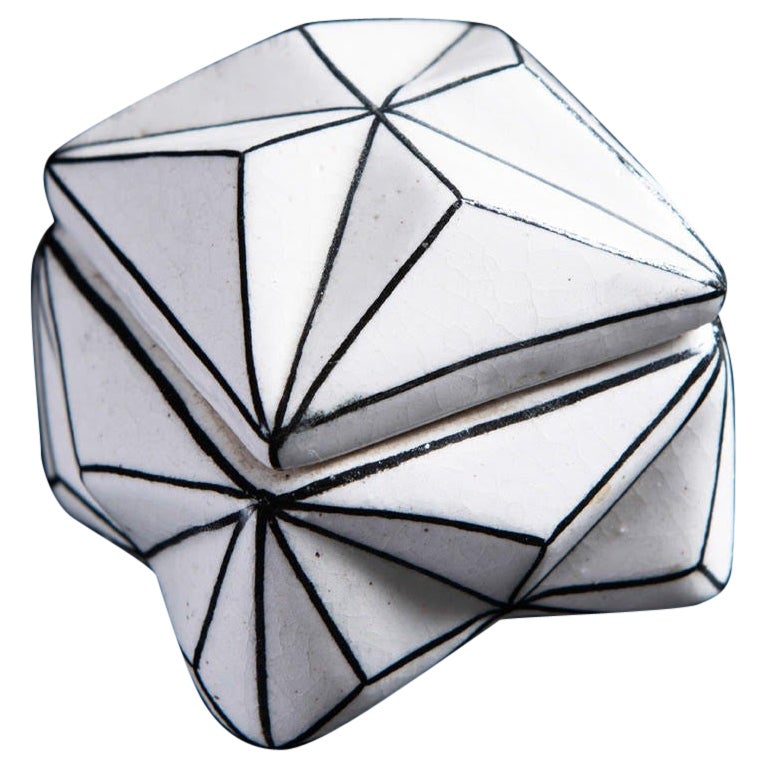 Extremely Rare Original Cubist Ceramic Box "Crystal" By Architect Pavel Janák For Sale