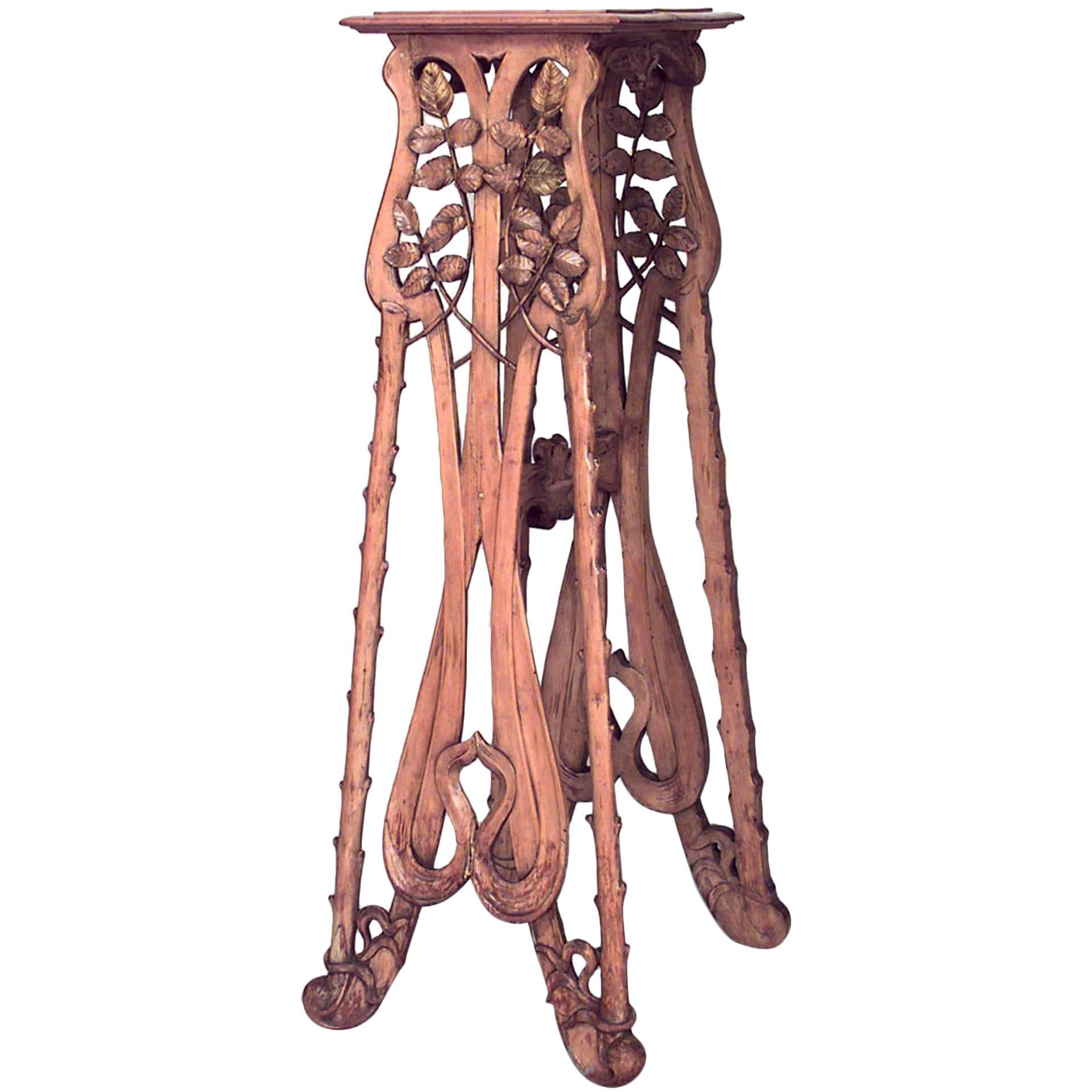 French Art Nouveau Filigree Pedestal