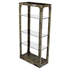 Brutalist Etagere Smoked Glass Display by Adrian Pearsall for Craft Associates