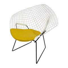 Vintage Harry Bertoia White Wire Diamond Lounge Chair for Knoll (B)