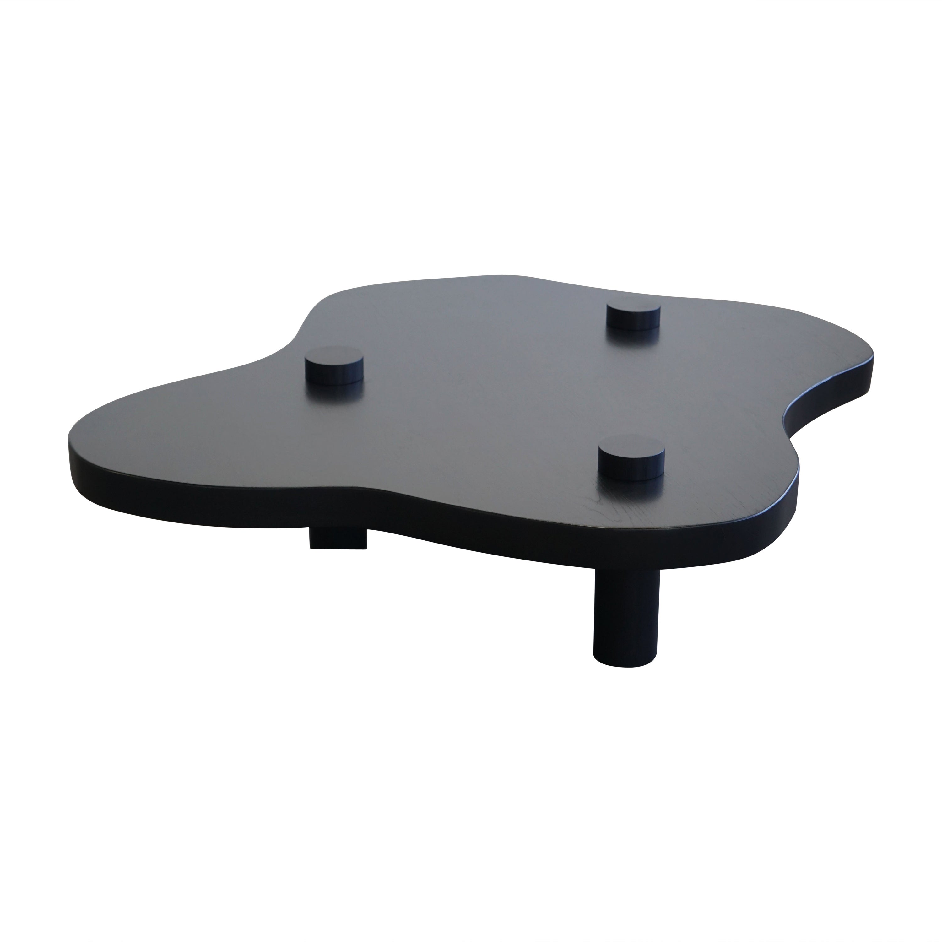 Black Oak cloud freeform organic modern coffee table, minimalist design