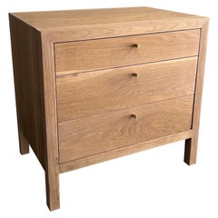 Custom Made White Oak Nightstand with 3 Drawers FLOOR MODEL