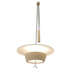 Giuseppe Ostuni Chandelier Adjustable Brass Metal 1950 Italy