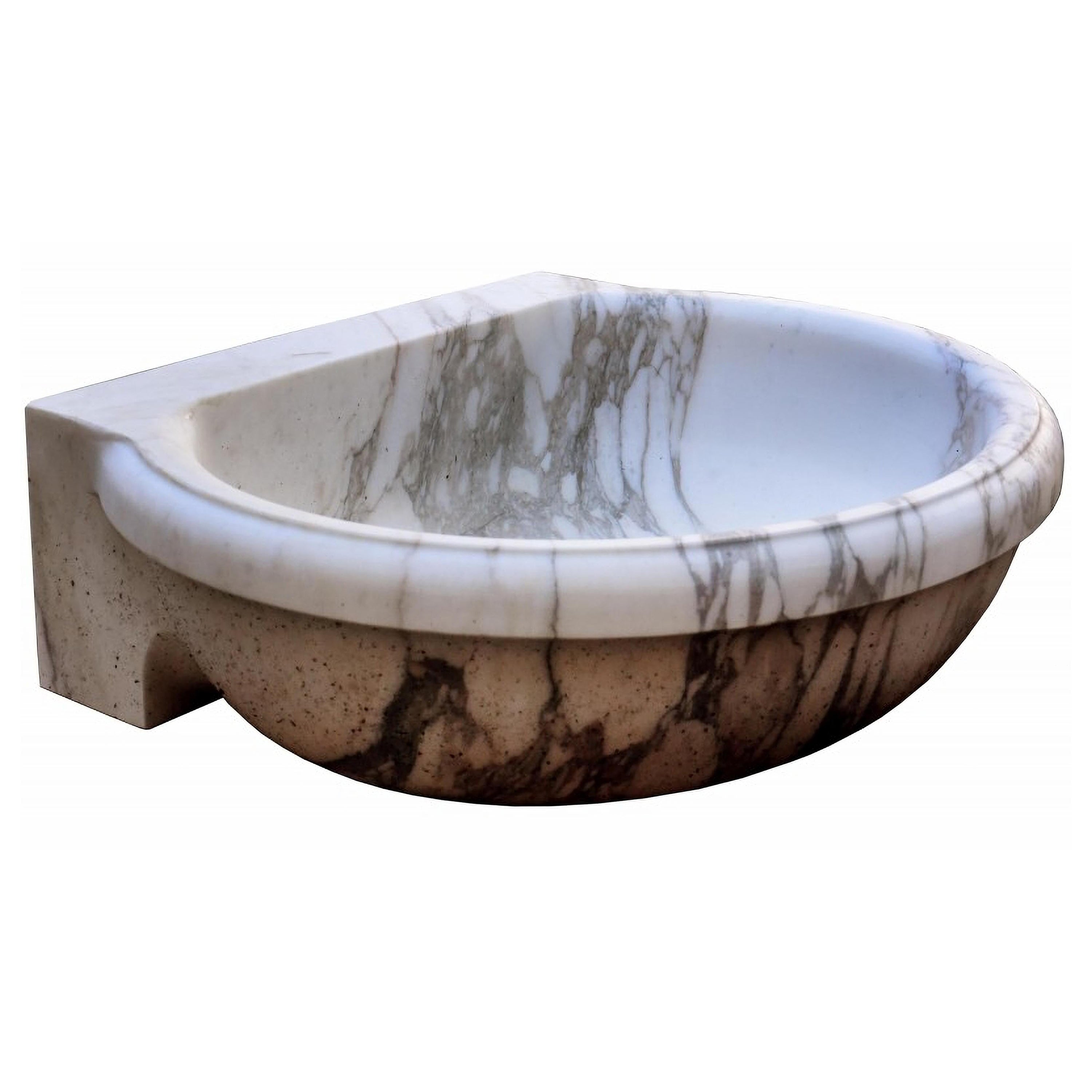 RARE AND LUXURY SINK IN " ARABESCATO APUANO"  MARBLE end 20th Century For Sale