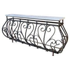 Antique French Iron & Marble Console Table