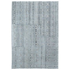 Contemporary Terra Blue Hand Knotted in Natural Wool Rug by Doris Leslie Blau