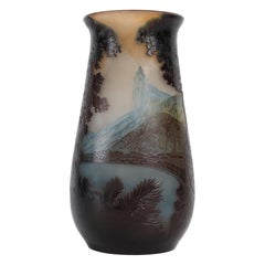 E.Gallé (1846-1904) French Art Nouveau Caméo Glass Vase « Rio de Janeiro » c