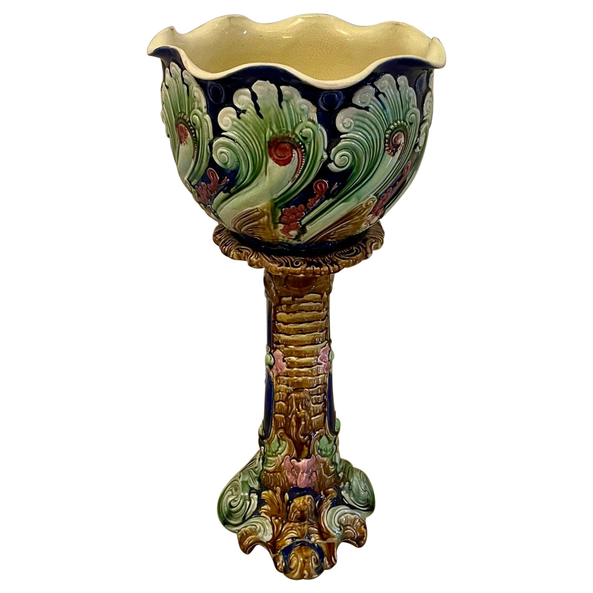 Antique Victorian Jardiniere on Stand  For Sale