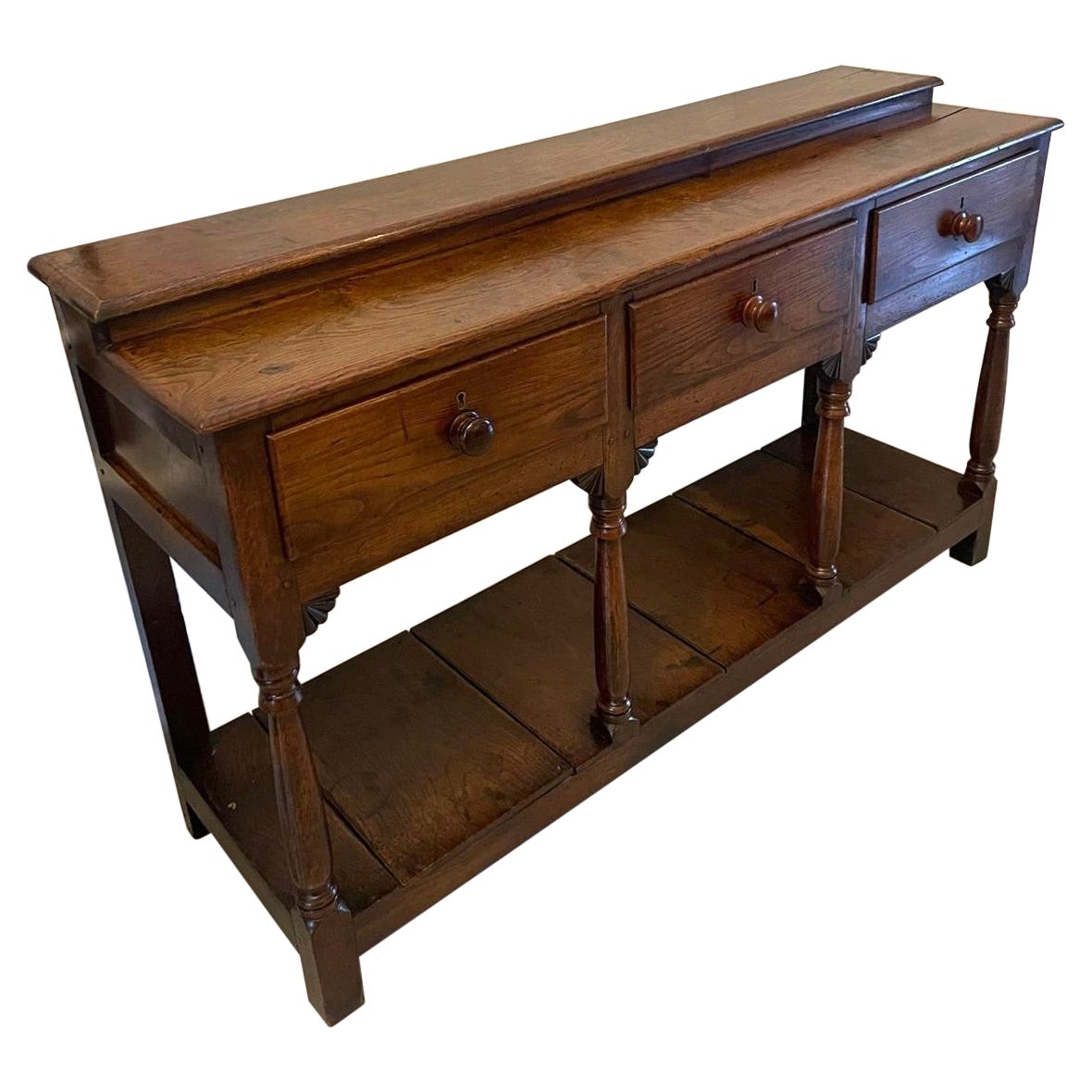 Antique George III Quality Oak Dresser Base For Sale