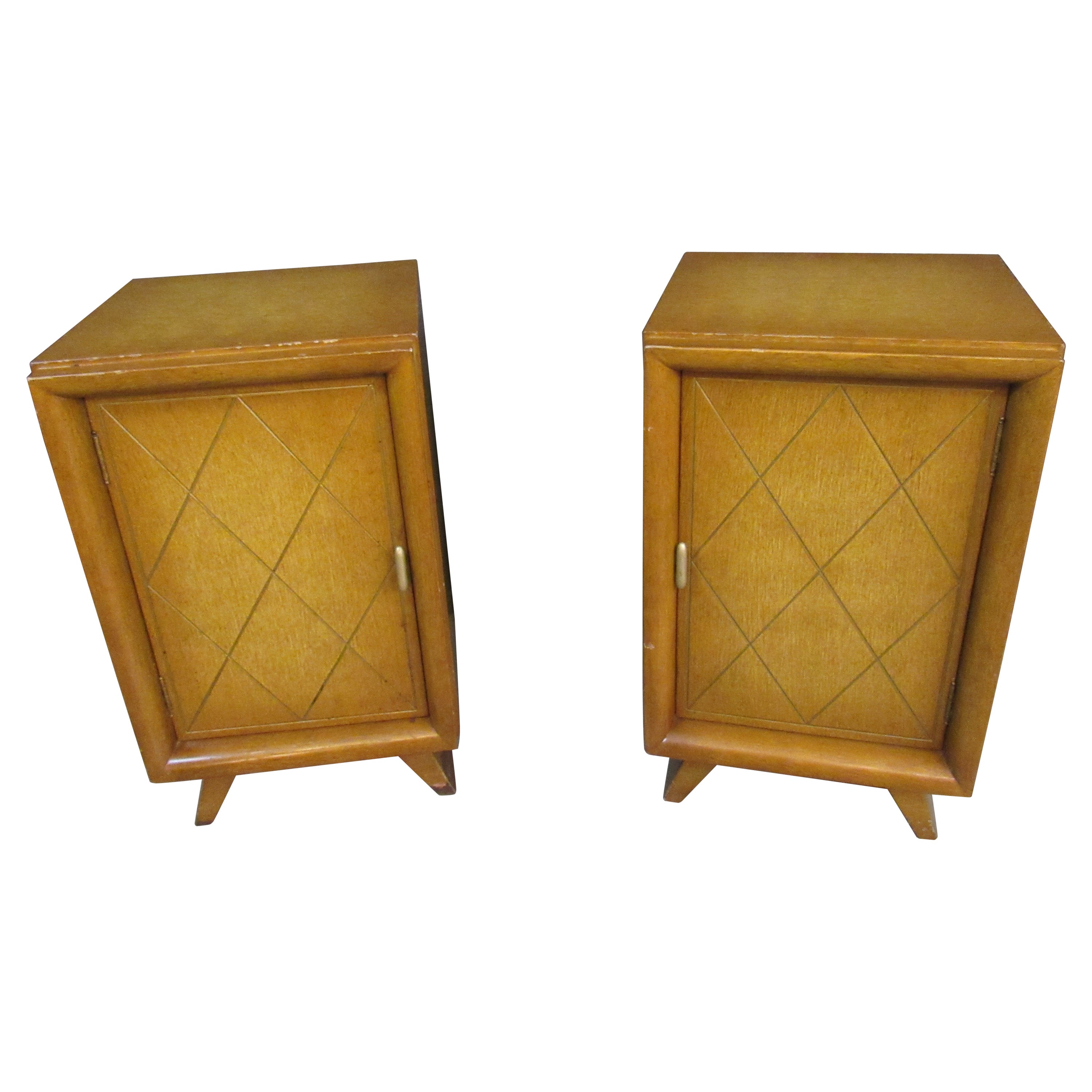 Post-War Art Deco Mahogany Nightstands For Sale