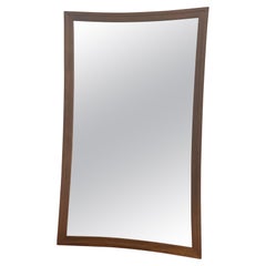 Retro Mid Century Modern Concave Sided Wall Mirror.