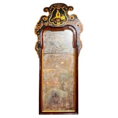 English Queen Anne Chinoiserie Decorated Mirror