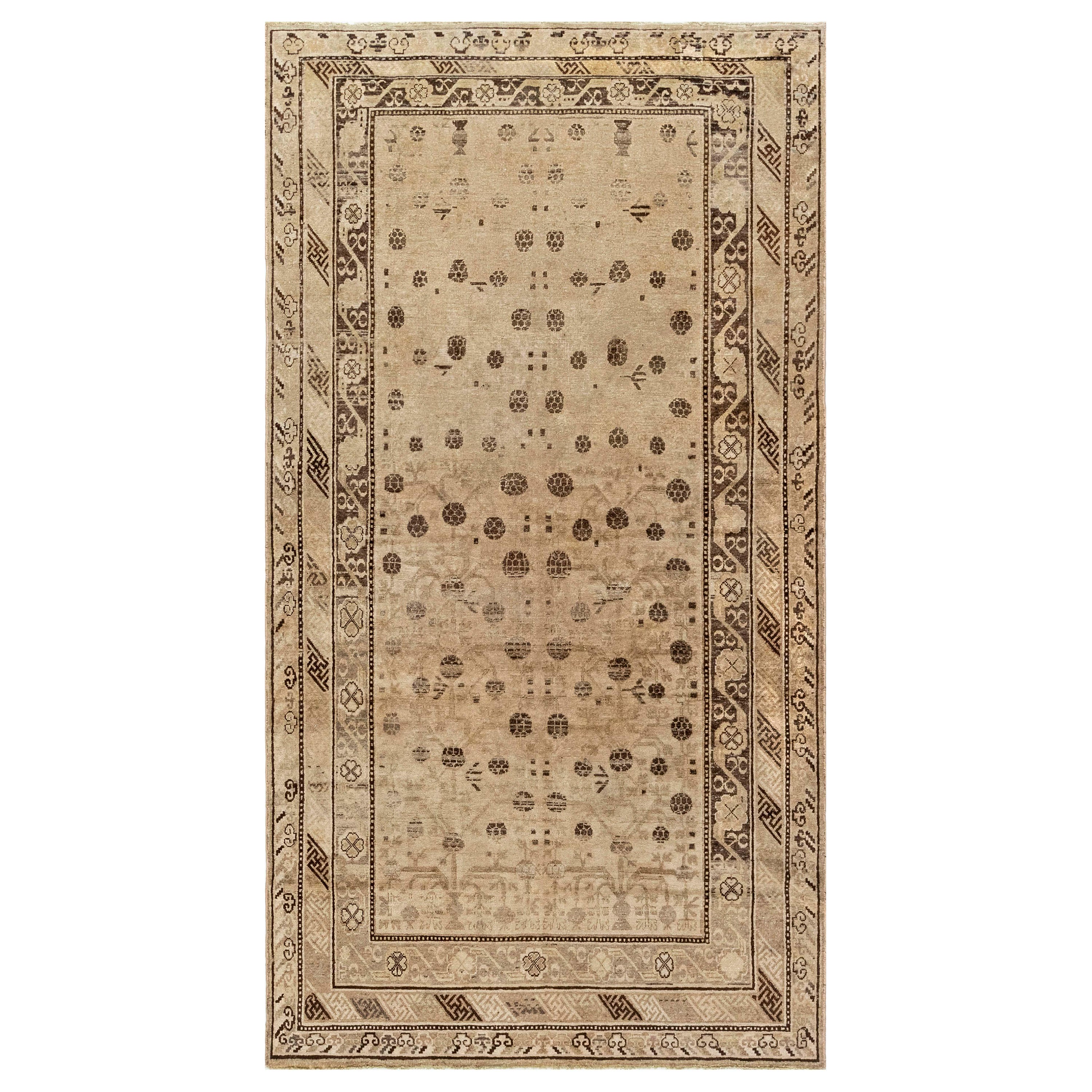 Midcentury Samarkand Handmade Wool Rug For Sale at 1stDibs