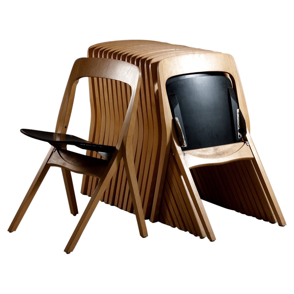 Carl-Johan Boman, 1960's folding chairs (4 sets of 4 pcs), Schaumann, FInland For Sale