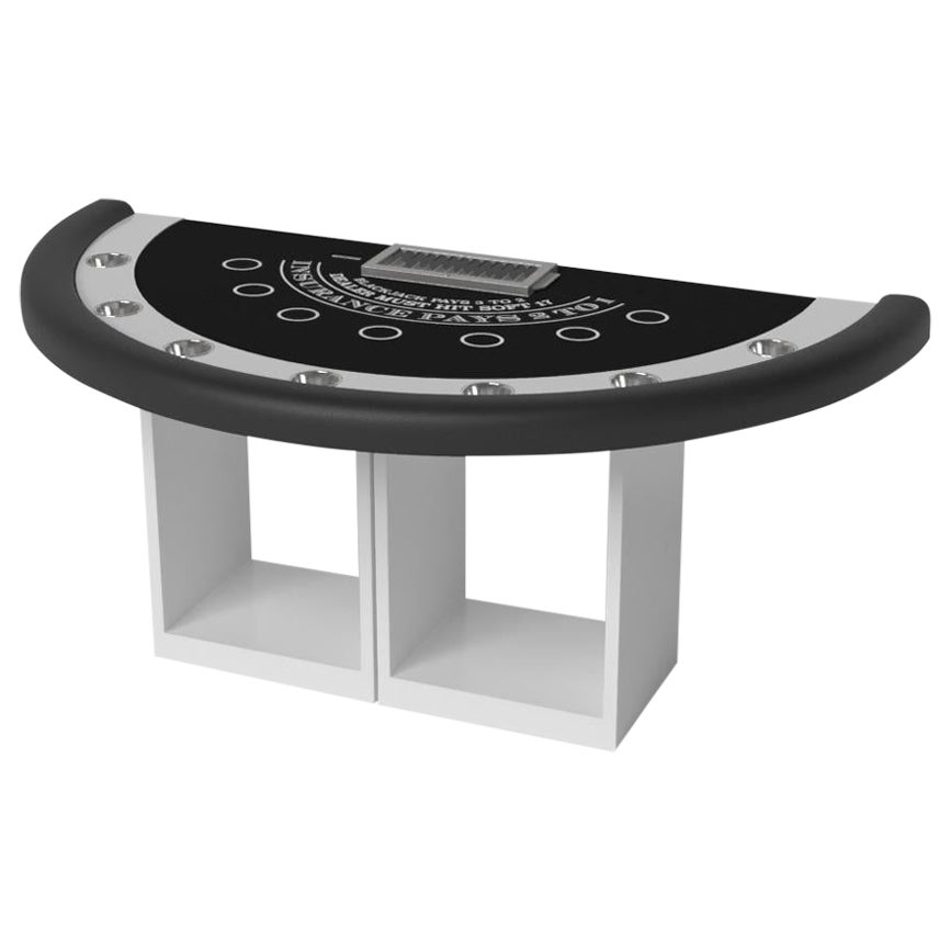Elevate Customs Ambrosia Black Jack Table/Solid Pantone White Color in 7'4" -USA For Sale