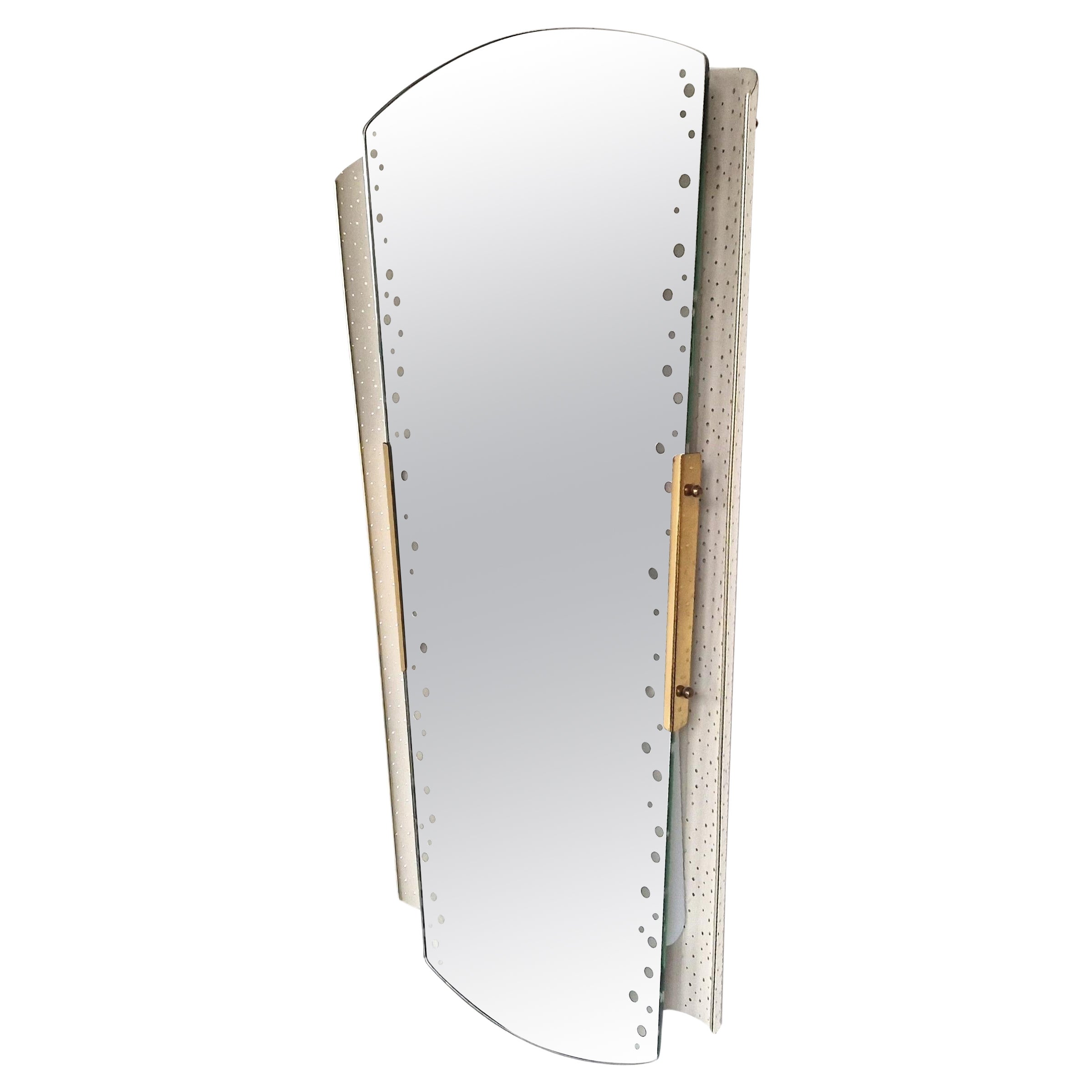 Perforated mirror lamp by Ernest Igl for Hillebrand, Germany 1950's For Sale