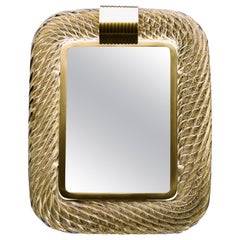 Miroir de coiffeuse ou cadre photo en verre de Murano infusé d'or Carlo Scarpa pour Venini