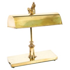 Antique Art Deco Artuculated Brass Bankers Lamp Desk Lamp Circa 1920