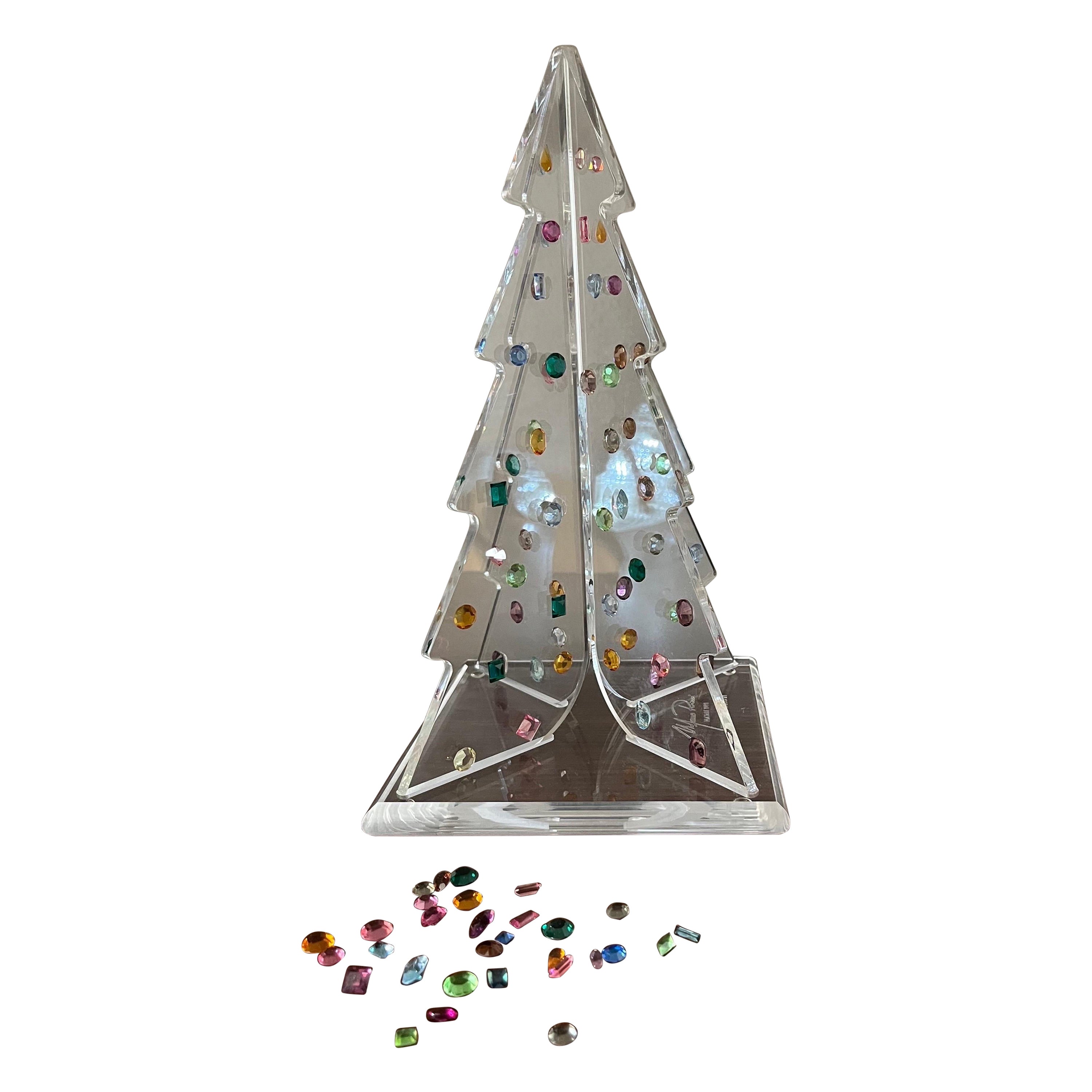 Albero di Natale Plexiglas e Cristalli Swarovski esemplare unico 1992 For Sale