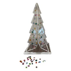 Vintage Albero di Natale Plexiglas e Cristalli Swarovski esemplare unico 1992