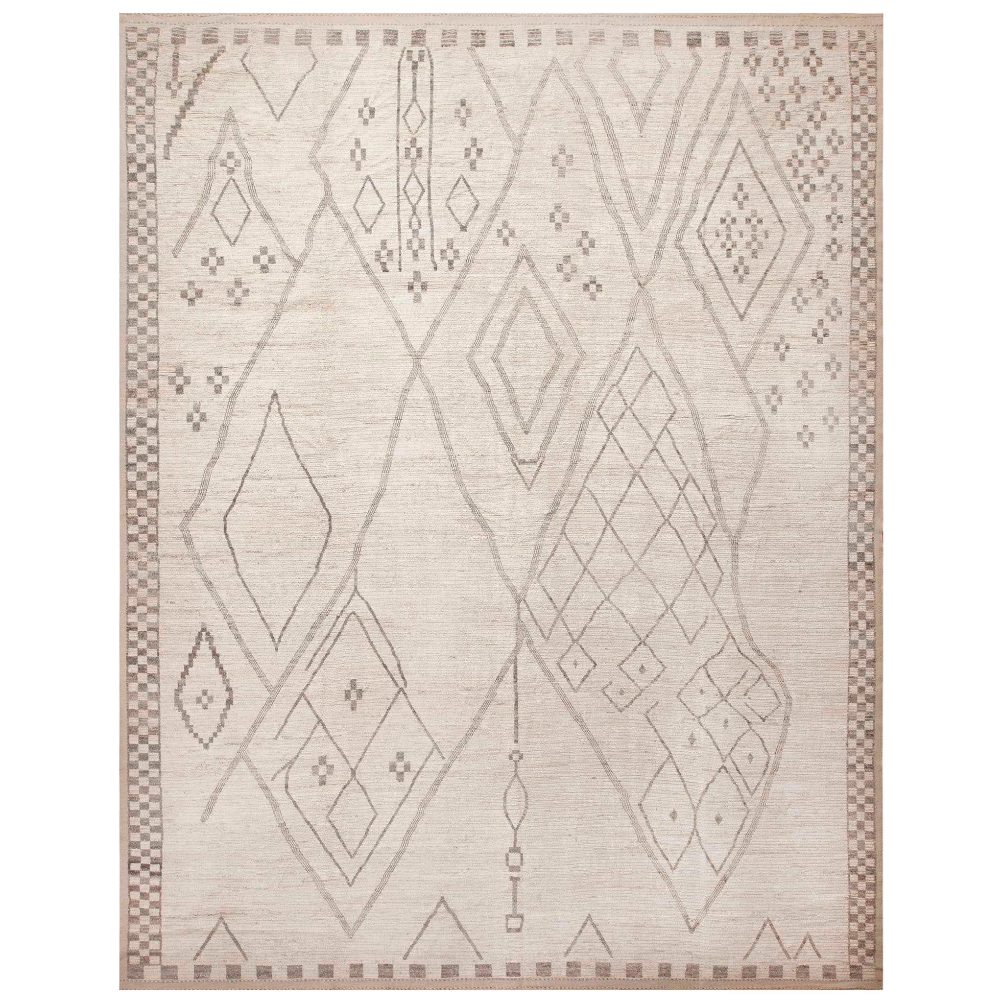 Nazmiyal Collection Alfombra moderna de diseño bereber tribal Beni Ourain 13'2" x 17'1
